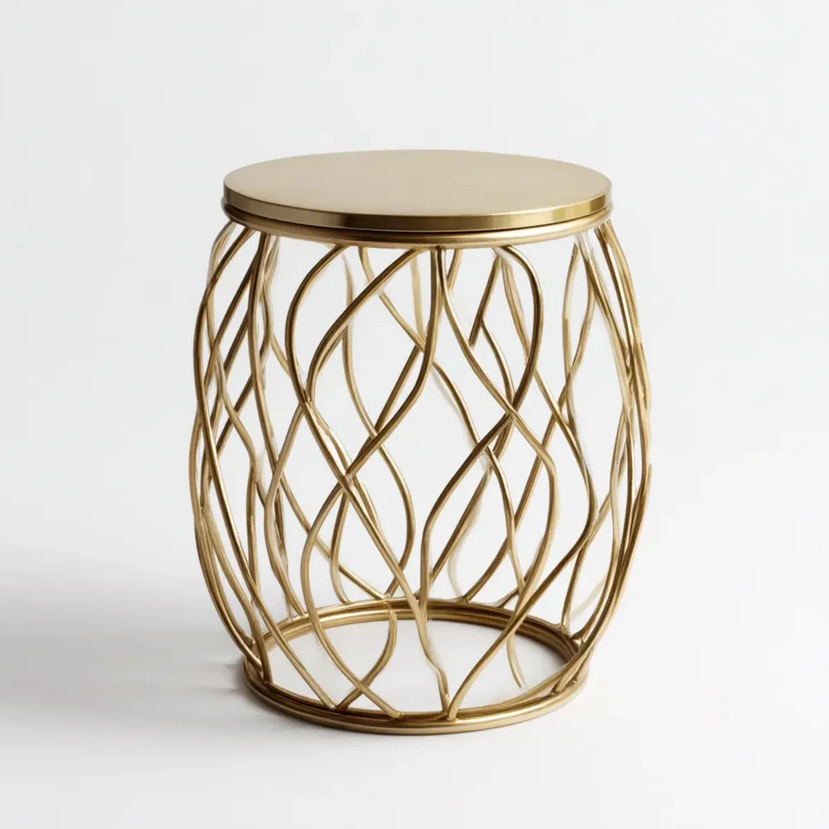 Table d'appoint ronde dorée Ø40 x H50 cm en acier