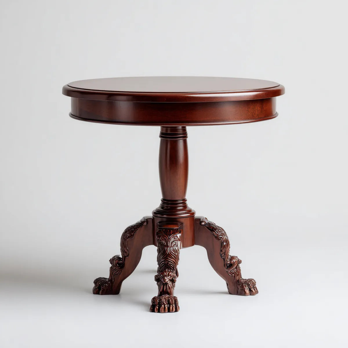 Table d'appoint ronde brun acajou en bois massif Ø 60 cm hauteur 60 cm