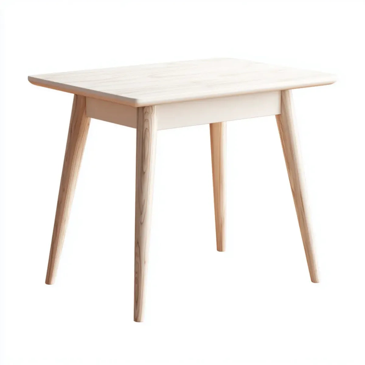 Table d'appoint rectangulaire naturelle 100 x 60 x 75 cm en bois massif d'hévéa